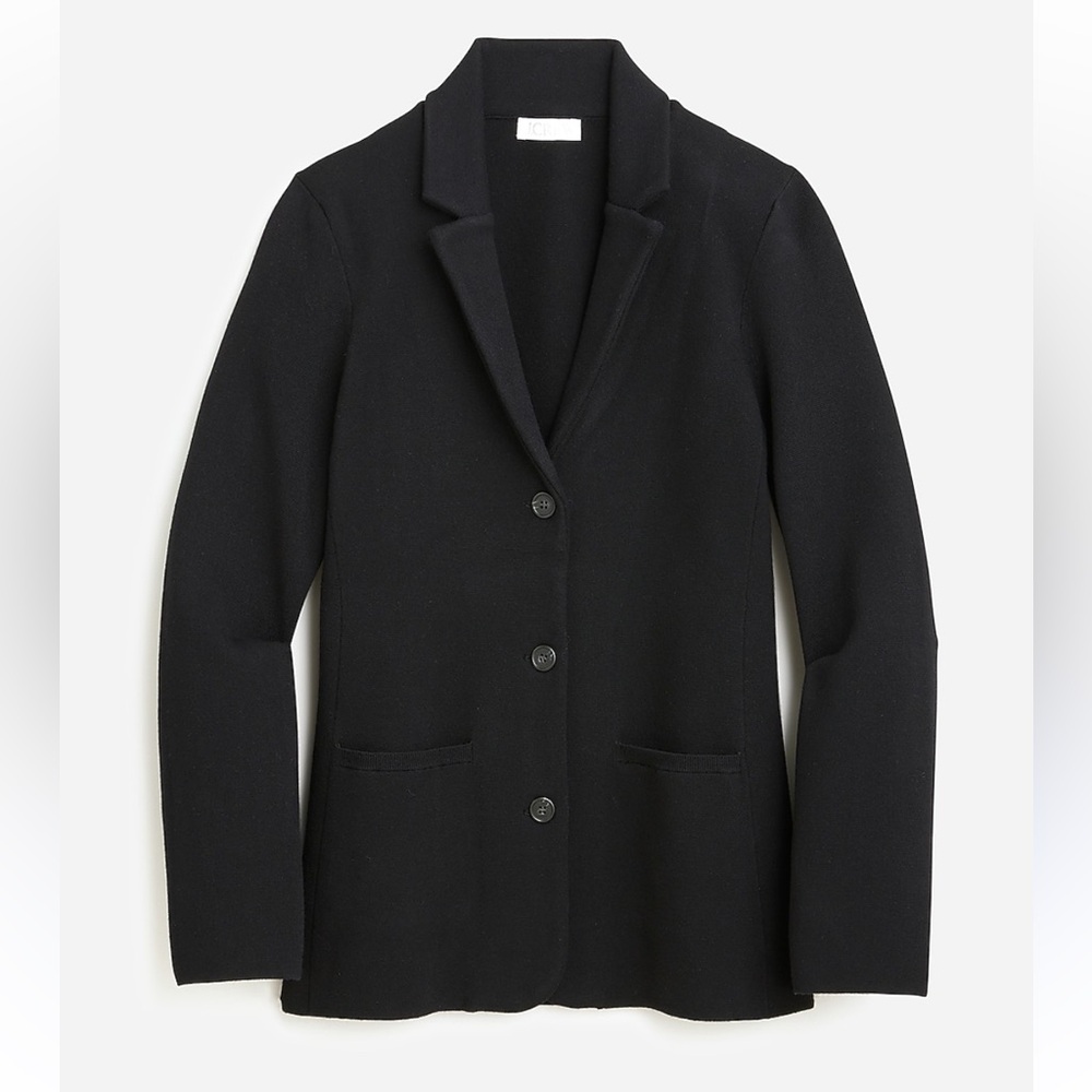 J. Crew Black Three-Button Knit Blazer